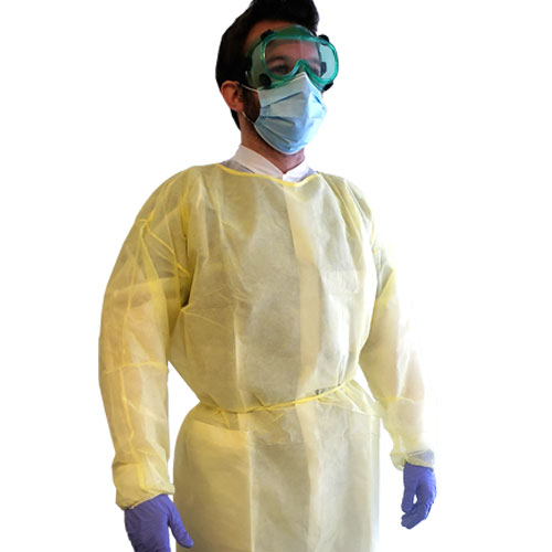 Yellow Isolation Exam Non Woven Polypropylene Liquid Resistant Protective  Disposable PPE Gown with Elastic Cuffs - China Medical Gown, Disposable  Isolation Gown | Made-in-China.com