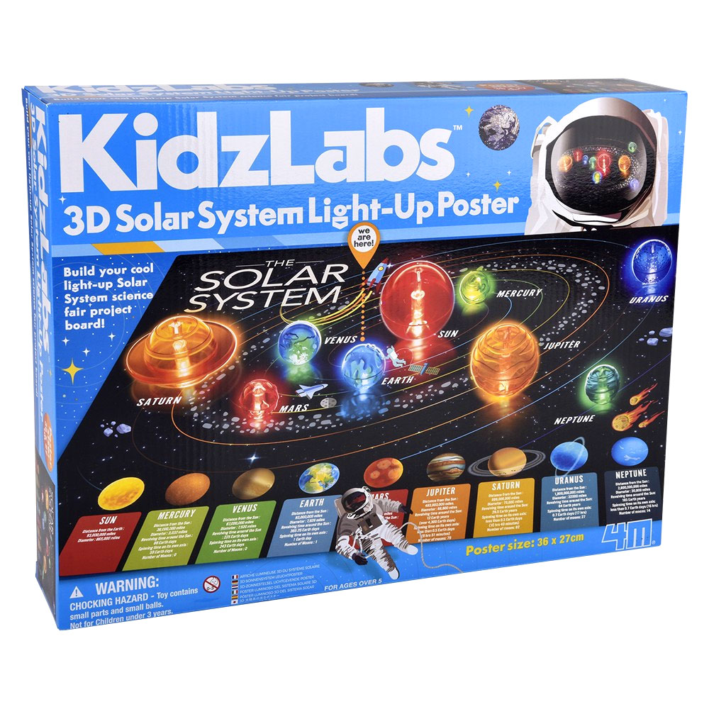 4M KidzLabs 3D Solar System Light-Up Poster Kit - Image one