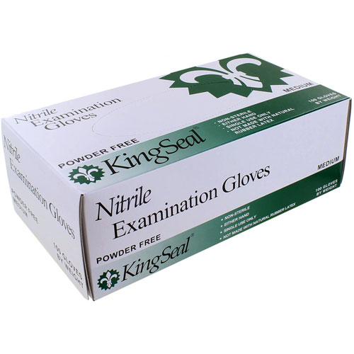 KingSeal Nitrile Exam Gloves - MEDIUM - Box of 100 - Image one