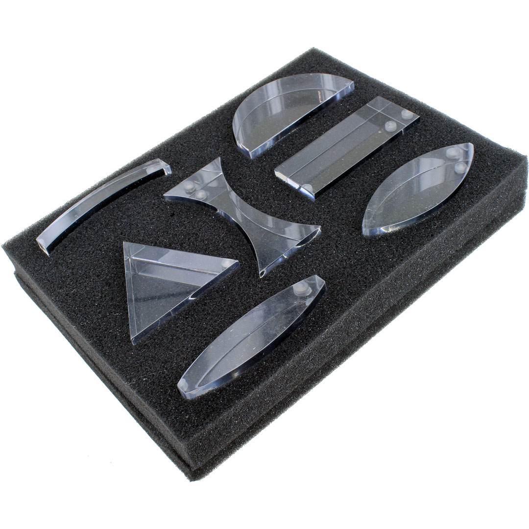 7-Piece Magnetic Acrylic Lens Set for Optics Demos - Image one