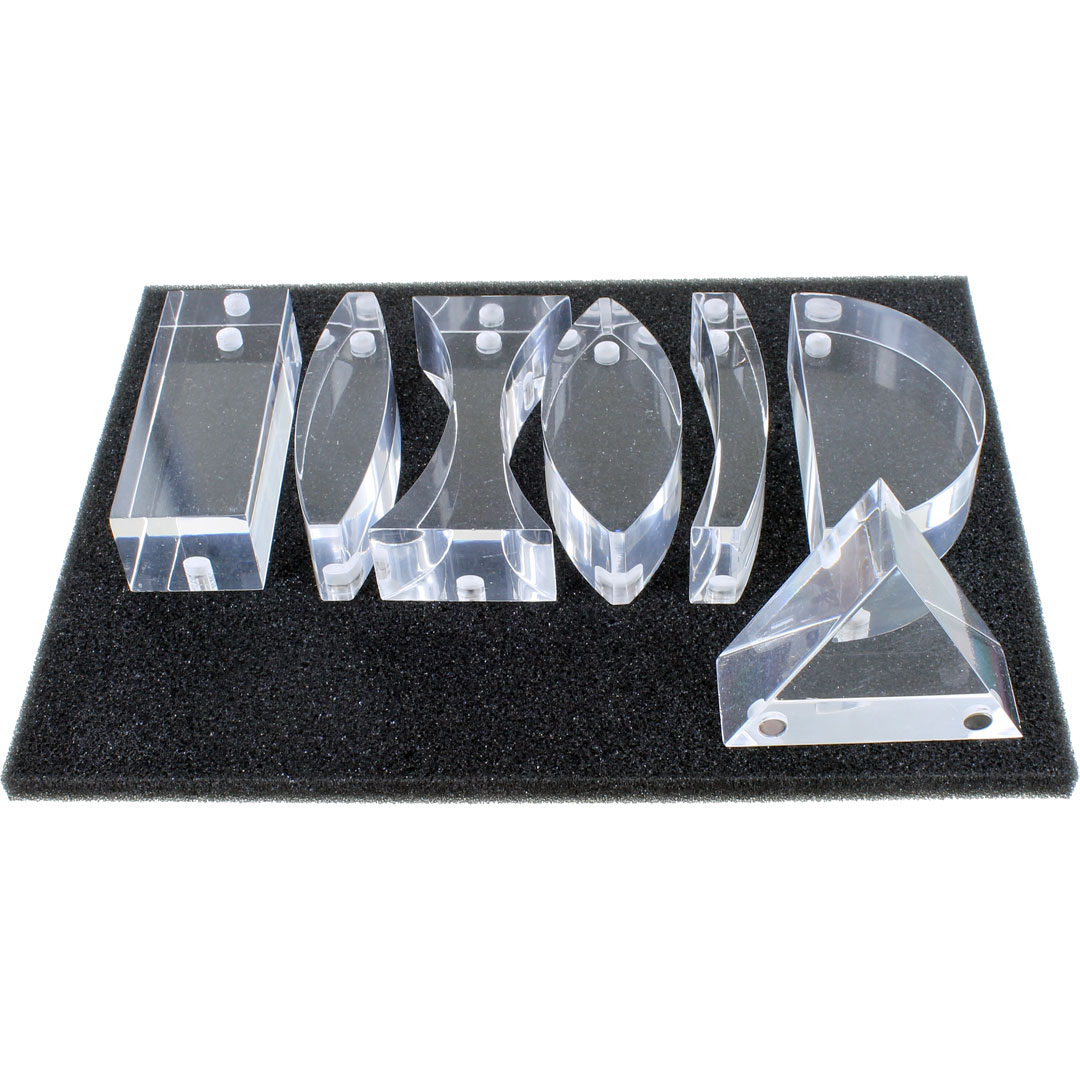 7-Piece Magnetic Acrylic Lens Set for Optics Demos - Image two
