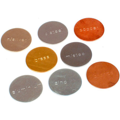 Metal Disc Set - 8 Metals - Stamped 1inch - Image one