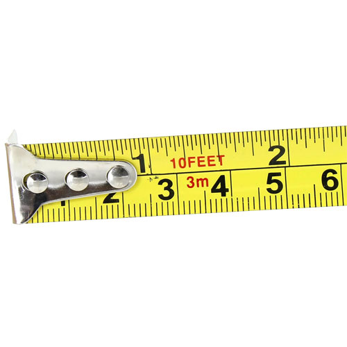 Retractable Metal Tape Measure 10ft/3m - Both Imperial and Metric Scale - Image three