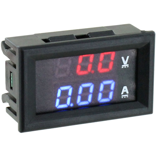 Mini Digital 2-in-1 Voltmeter Ammeter - 100V 10A - Image one