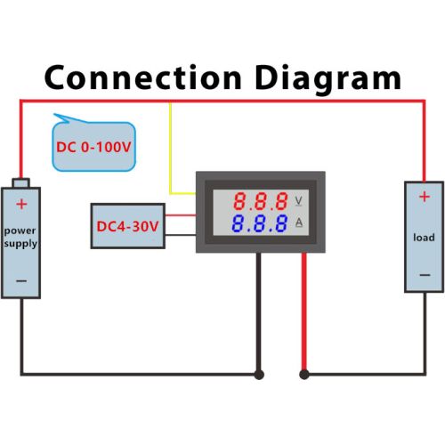 Mini Digital 2-in-1 Voltmeter Ammeter - 100V 10A photo 3