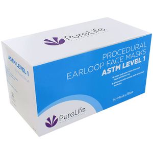 PureLife ASTM Level 1 Earloop Face Masks - Pack of 50 - Image One