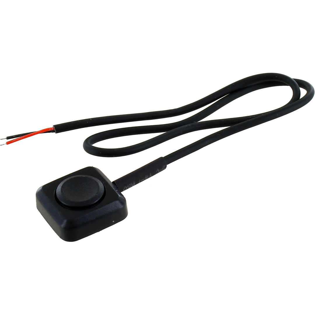 Mini Push-Button Switch with Wire Leads - Momentary - Sticky Base - Image one