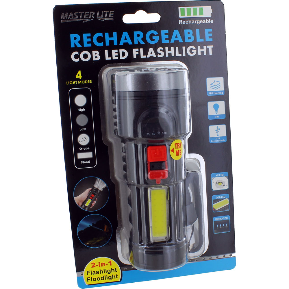 Rechargeable COB LED Flashlight - Image one