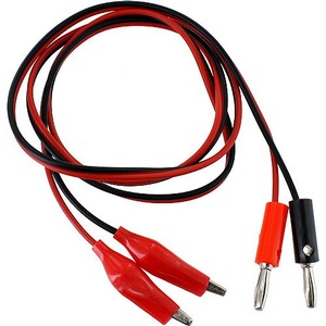 Red/Black Alligator-to-Banana Cable Pair - 1m Photo 1