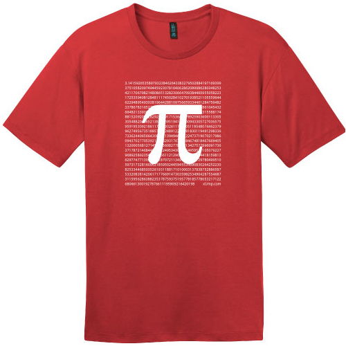 Red Pi Mathematics T-Shirt - Image one