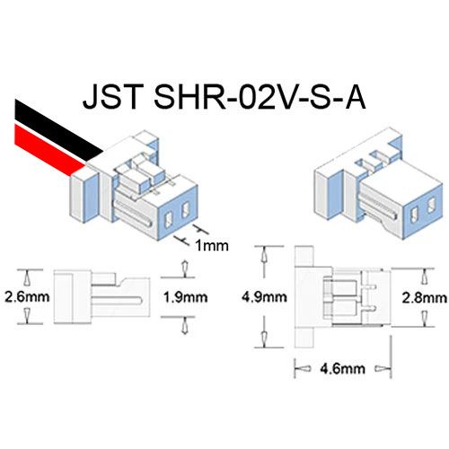 Reverse Polarity JST Connector CR2032 Battery with Wire Leads (CMOS) photo 3