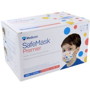 SafeMask Premier Pediatric Kids Earloop Face Masks ASTM Level 1 - Image One