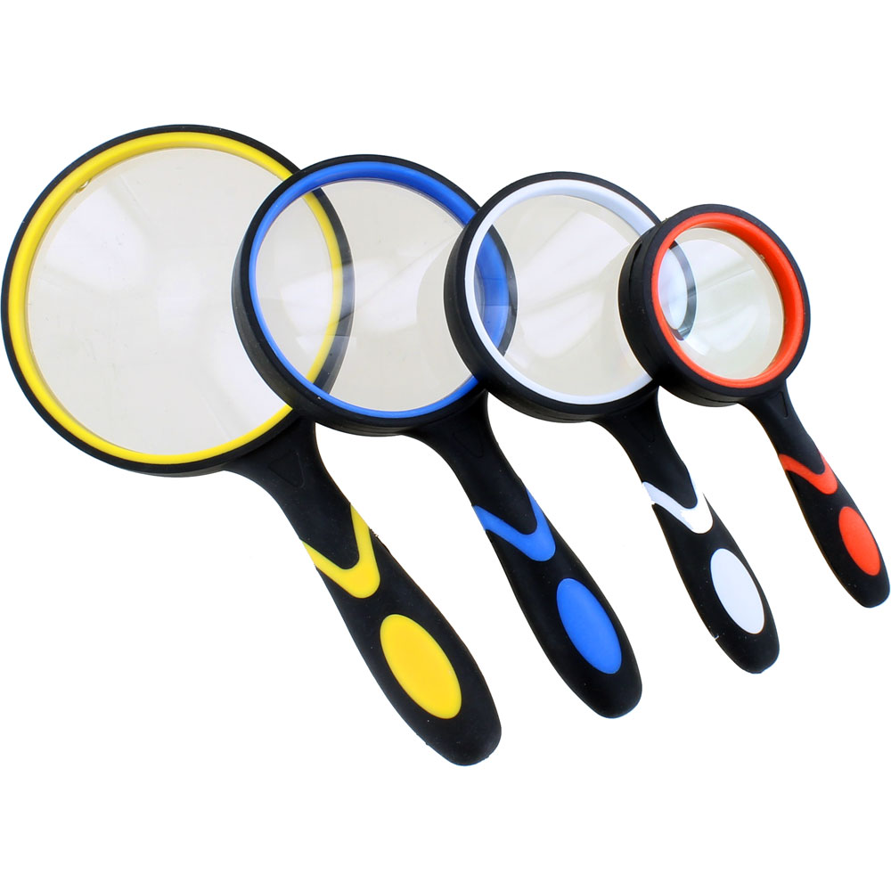 Set of 4 Glass Magnifiers with Rubberized Comfort Grip - Image two