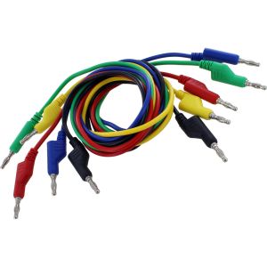 Stackable 4mm Banana Plug Cable - 1m Long - Colorful Set of 5  - Image One