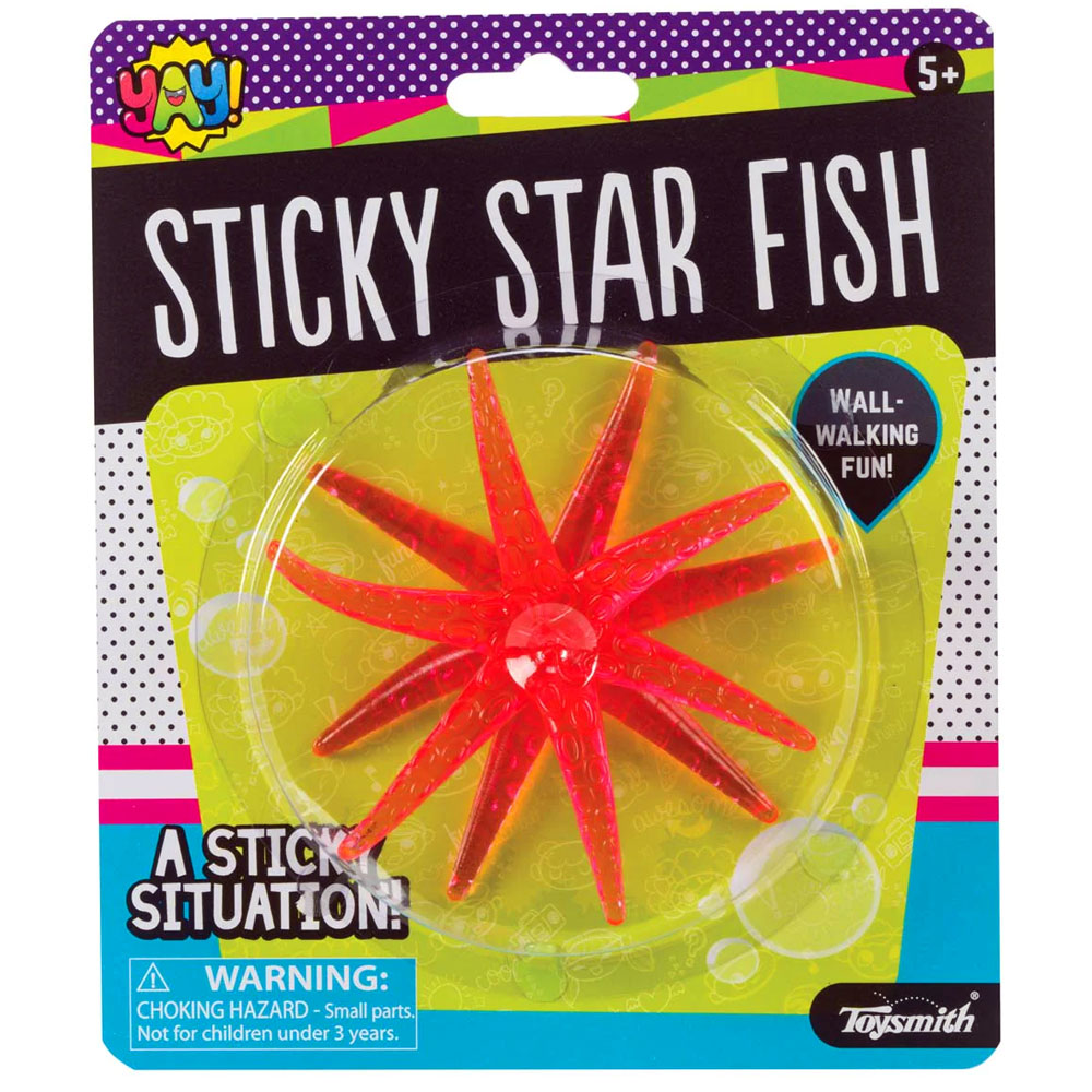 Sticky Star Fish Wall Crawler Toy - Assorted Colors - Image one