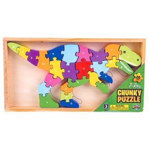 Photo of the Wooden T-Rex Chunky Letter Puzzle