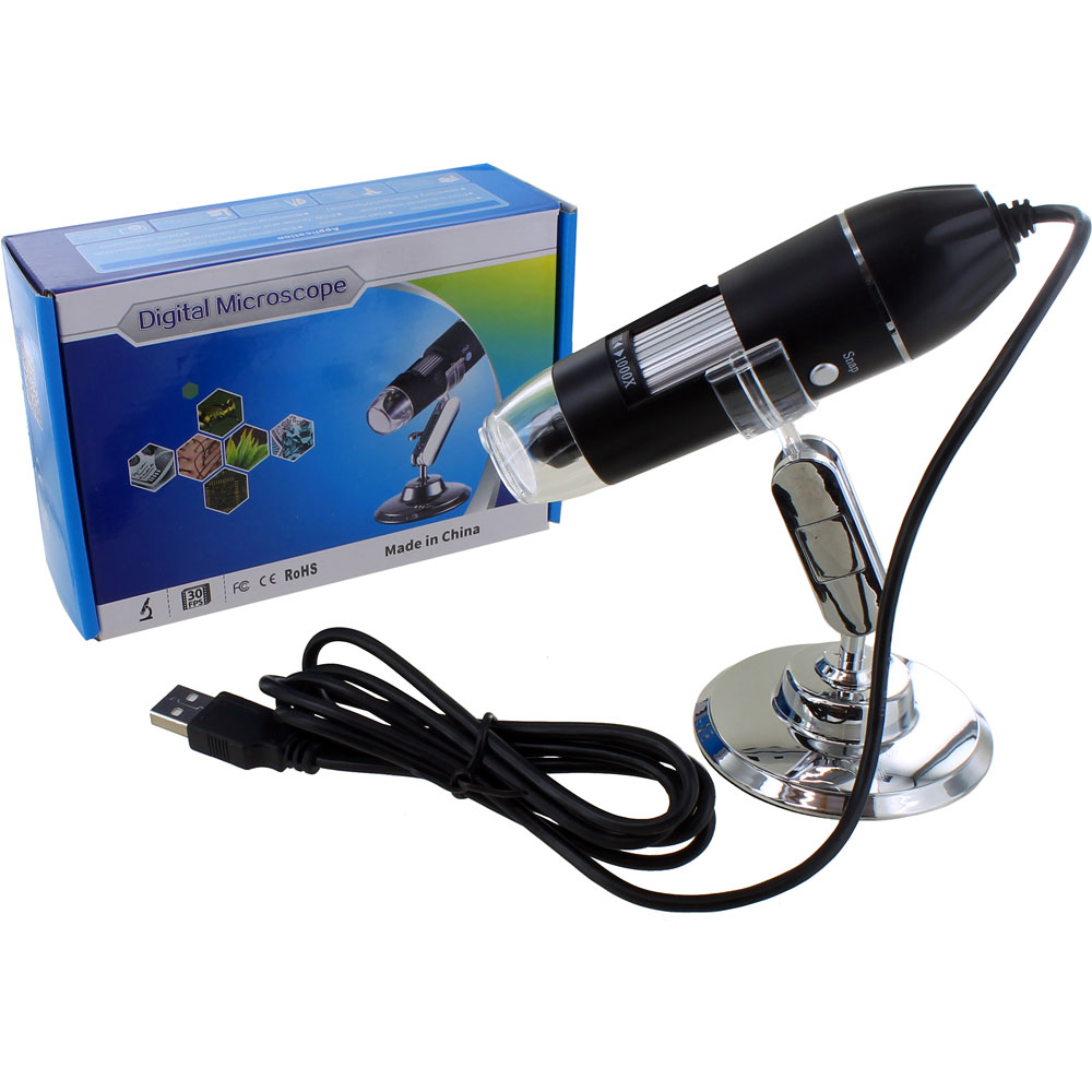 HD Digital Microscope, 50X-1600X Microscope with Stand Compatible and USB,