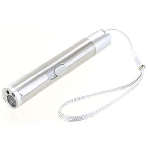 USB Rechargeable Red Laser + UV LED + White LED Flashlight - Image One