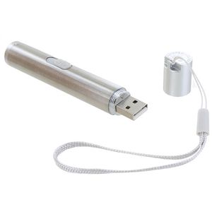 USB Rechargeable Red Laser + UV LED + White LED Flashlight Photo 2
