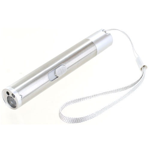 USB Rechargeable Red Laser + UV LED + White LED Flashlight - Image one