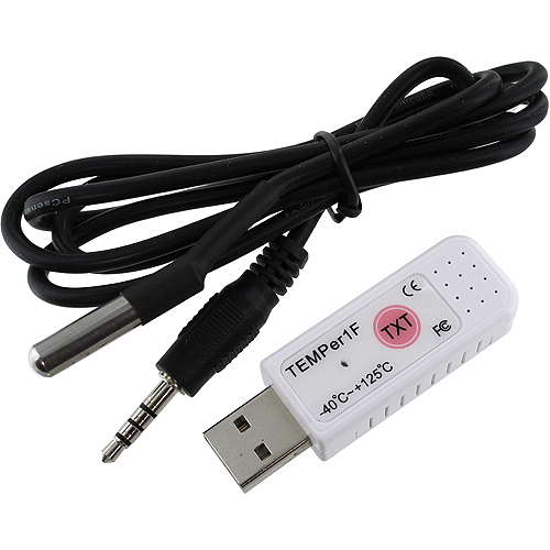 Computer USB Thermometer, USB Thermometer Data Logger Free PC Software with  4pin Probe/Double Sensor, for PC Laptop Windows