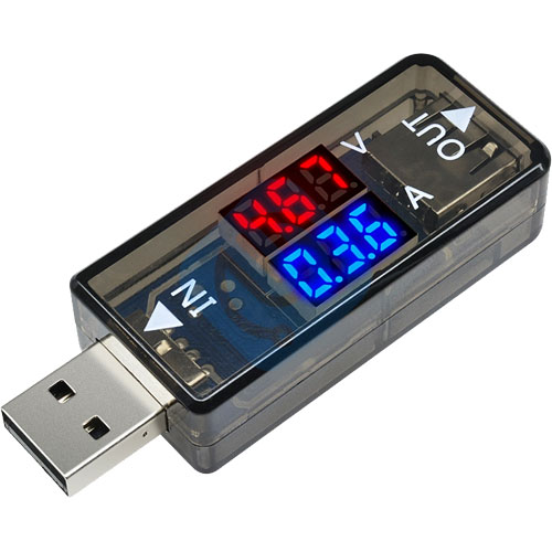 In-Line USB Voltage and Current Meter 3.3-18V 0-3A - Image one