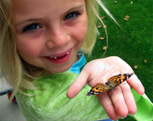 Girls with a butterfly